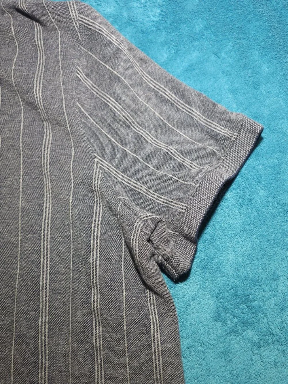 Banana Republic Blue/Gray men's short-sleeve polo shirt size XL vertical stripes